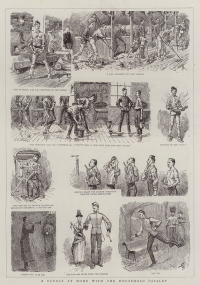 Een zondag thuis met de Household Cavalry door Charles Edwin Fripp