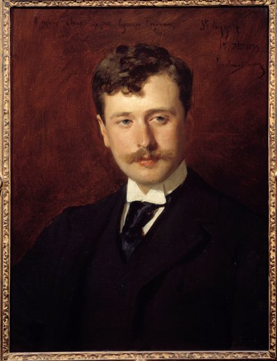 Portret van Georges Feydeau (1862 - 1921) dramatisch auteur door Charles Emile Auguste Carolus Duran