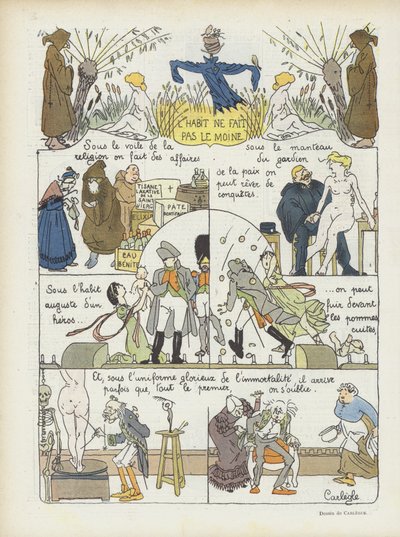 Kleren maken de man niet. Illustratie voor Le Rire door Charles Emile Egli