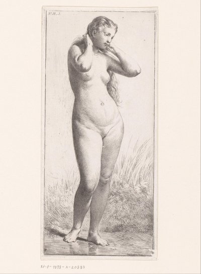 Staande naakte vrouw door Charles Emile Jacque (attributed to)