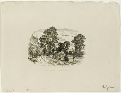 Een kasteel door Charles Emile Jacque