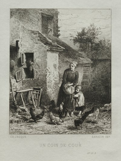 Een Hoek van de Tuin door Charles Emile Jacque