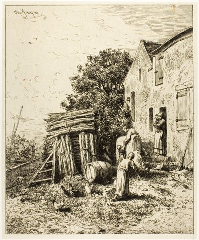 Een Rustieke Woning door Charles Emile Jacque