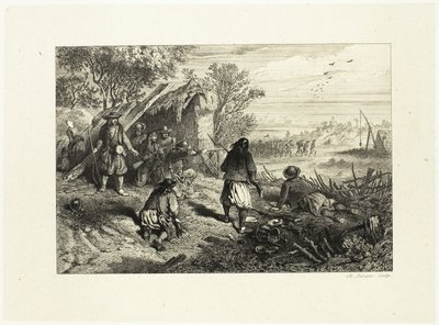 Een Hinderlaag door Charles Emile Jacque