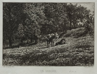Een Boomgaard door Charles Emile Jacque