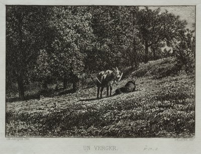 Een boomgaard door Charles Emile Jacque