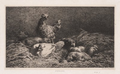 Kippen door Charles Emile Jacque