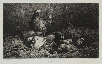 Kippen door Charles Emile Jacque