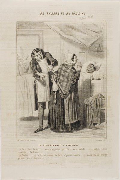 Smokkelwaar in het ziekenhuis (plaat 26) door Charles Emile Jacque
