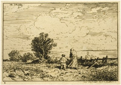 Het Veld Oversteken door Charles Emile Jacque