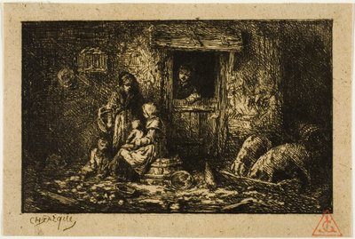Deur van een Boerderij door Charles Emile Jacque