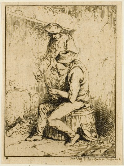 Drinkers door Charles Emile Jacque