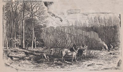Februari uit Album van Rustieke Onderwerpen door Charles Emile Jacque