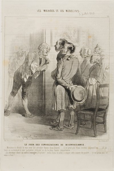 Dag van het gratis doktersbezoek (bord 16) door Charles Emile Jacque