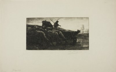 Kudde Koeien bij de Voederbak door Charles Emile Jacque