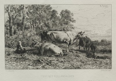 Hollandse koeien door Charles Emile Jacque