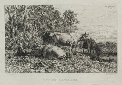 Hollandse Koeien door Charles Emile Jacque