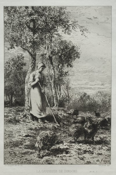 Hoeder van de Kalkoenen door Charles Emile Jacque