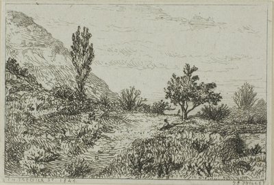 Landschap door Charles Emile Jacque