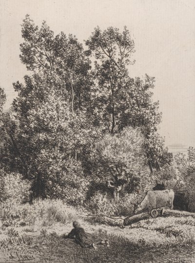 Landschap door Charles Emile Jacque