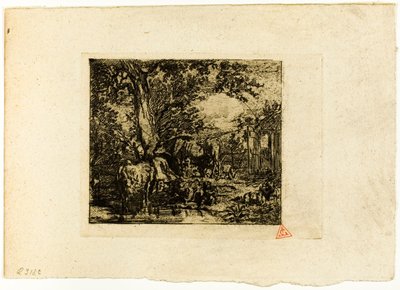 Landschap met Dieren door Charles Emile Jacque