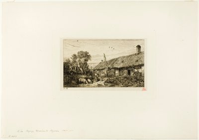 Landschap met Boerenhuis door Charles Emile Jacque