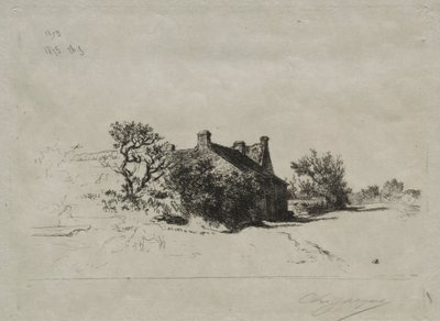 Les Petits Maisons Kercassier, 1875 door Charles Emile Jacque