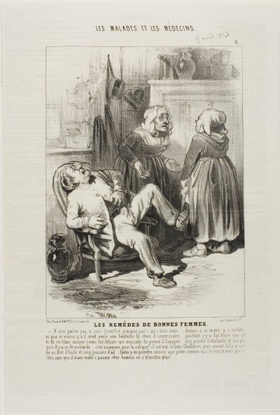 Geneesmiddelen voor oude vrouwen (plaat 6) door Charles Emile Jacque