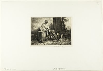 Petits! Petits! door Charles Emile Jacque