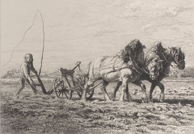 Ploegen, 1864 door Charles Emile Jacque