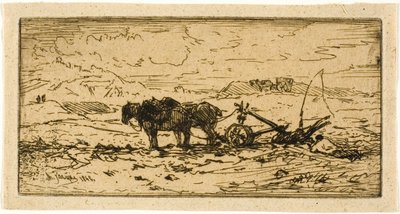Ploeger en zijn Team Rustend door Charles Emile Jacque