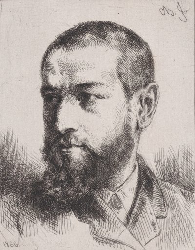 Portret van J.J. Guiffrey door Charles Emile Jacque