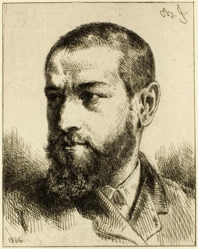 Portret van J.J. Guiffrey door Charles Emile Jacque