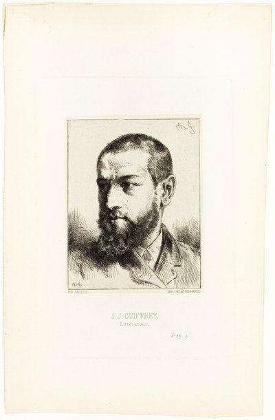 Portret van J.J. Guiffrey door Charles Emile Jacque