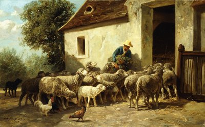 Terug naar huis door Charles Emile Jacque