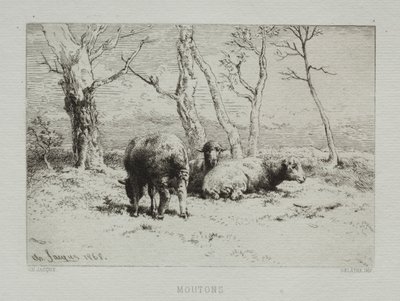 Schapen door Charles Emile Jacque