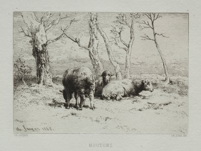 Schapen, 1868 door Charles Emile Jacque
