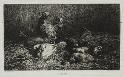De kippen door Charles Emile Jacque