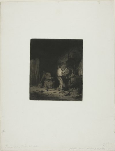De Smederij door Charles Emile Jacque
