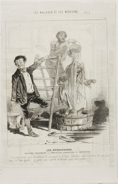 De Hydropaten: Tweede behandeling (plaat 2) door Charles Emile Jacque