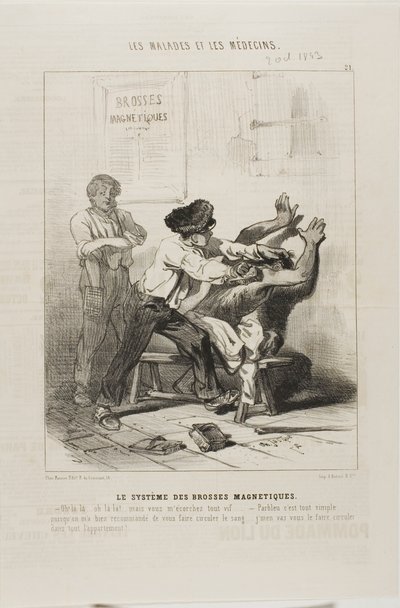 De magnetische penseelmethode (plaat 21) door Charles Emile Jacque