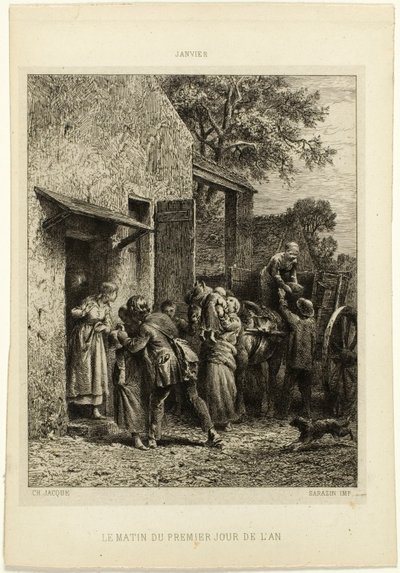 De Ochtend van de Eerste Dag van het Jaar door Charles Emile Jacque