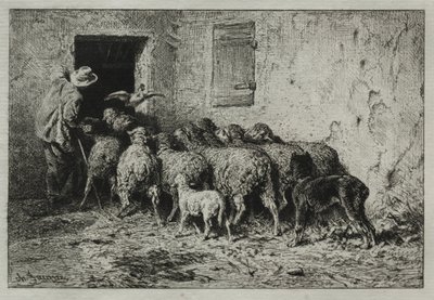 De terugkeer door Charles Emile Jacque