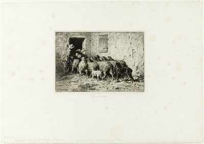 De Schapen Komen Thuis door Charles Emile Jacque
