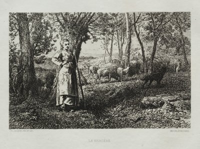 De Herderin door Charles Emile Jacque