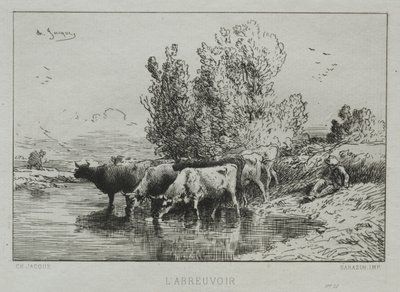 De Waterplaats door Charles Emile Jacque