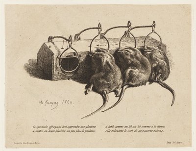 De muizenval door Charles Emile Jacque