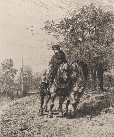Trekpad door Charles Emile Jacque