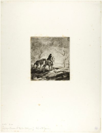 Reiziger te paard door Charles Emile Jacque