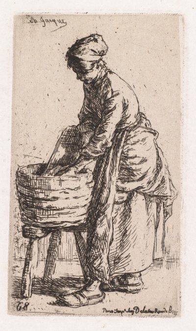 Wasvrouw door Charles Emile Jacque